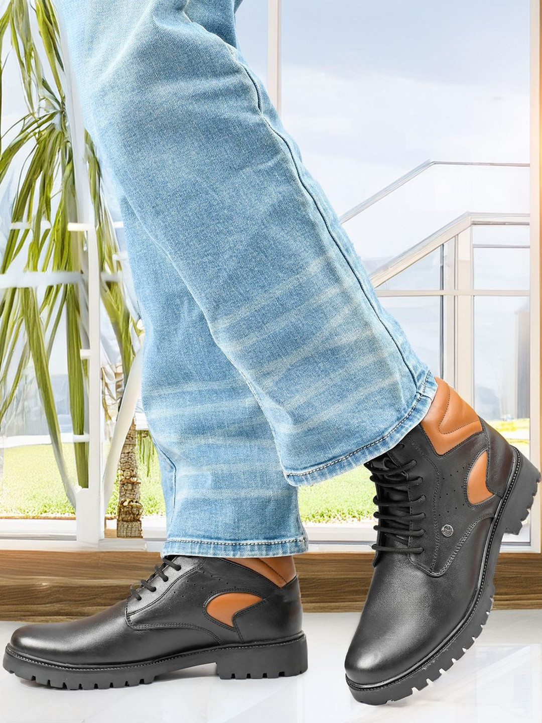 Carlton London Men Leather Winter Boots