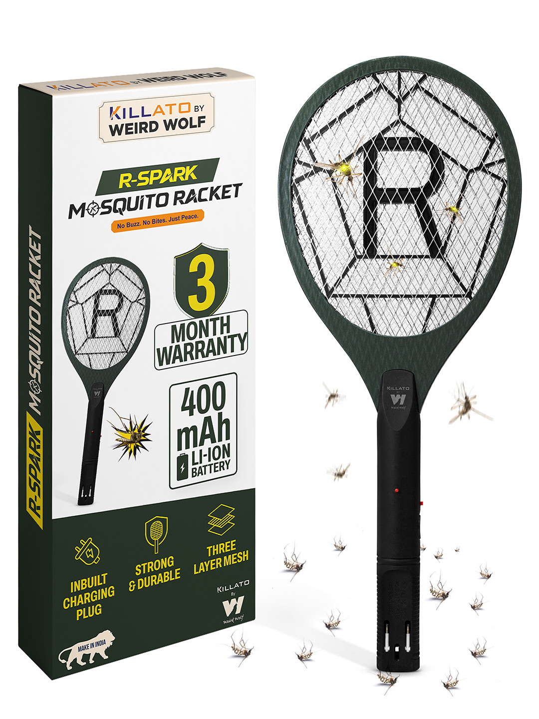 Killato by Weird Wolf Heavy Duty Rechargeable Mosquito Bat