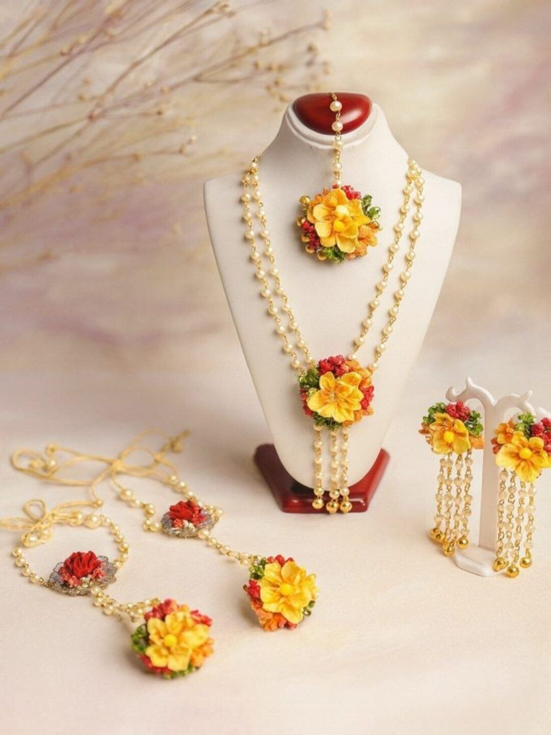 Flosaira Bridal Izhaar Flower Jewellery Set