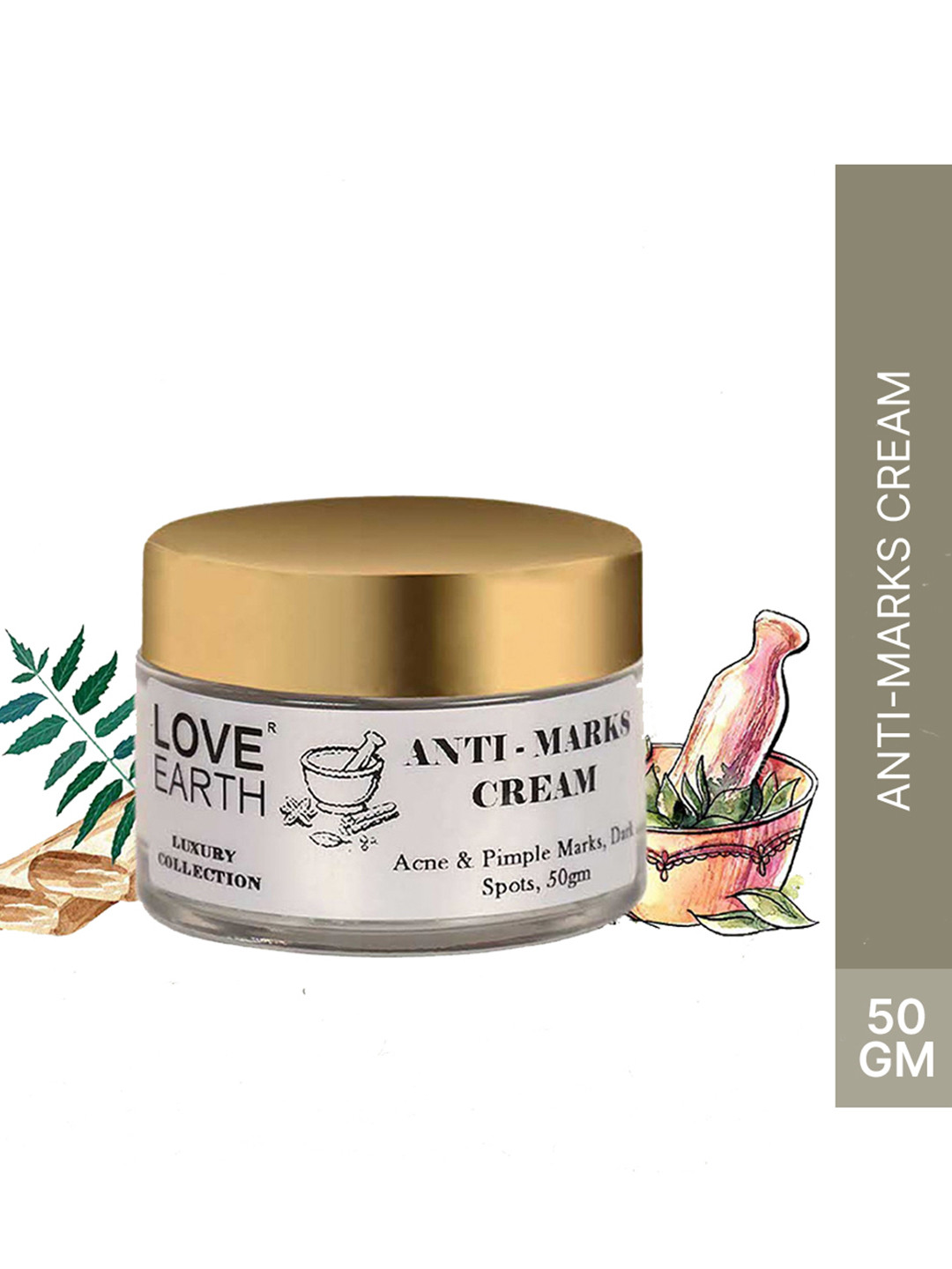 LOVE EARTH Anti Marks Cream For Acne Scars & Dark Spots With Haldi & Jojoba Oil - 50 g