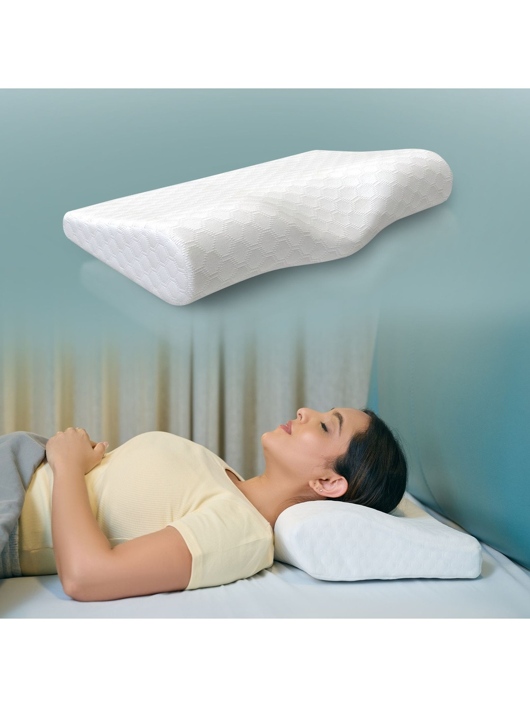 WELLGIVER Set of 2 Memory Foam Filled Breathable Sleep Pillow