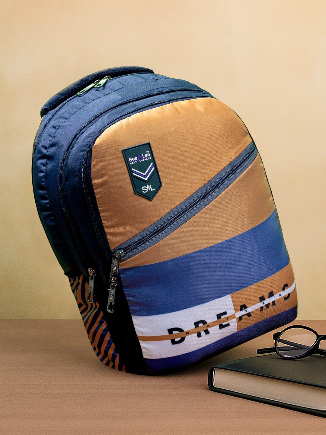 Seenlee Unisex Colourblocked Non-Padded Water-Resistant School Bag