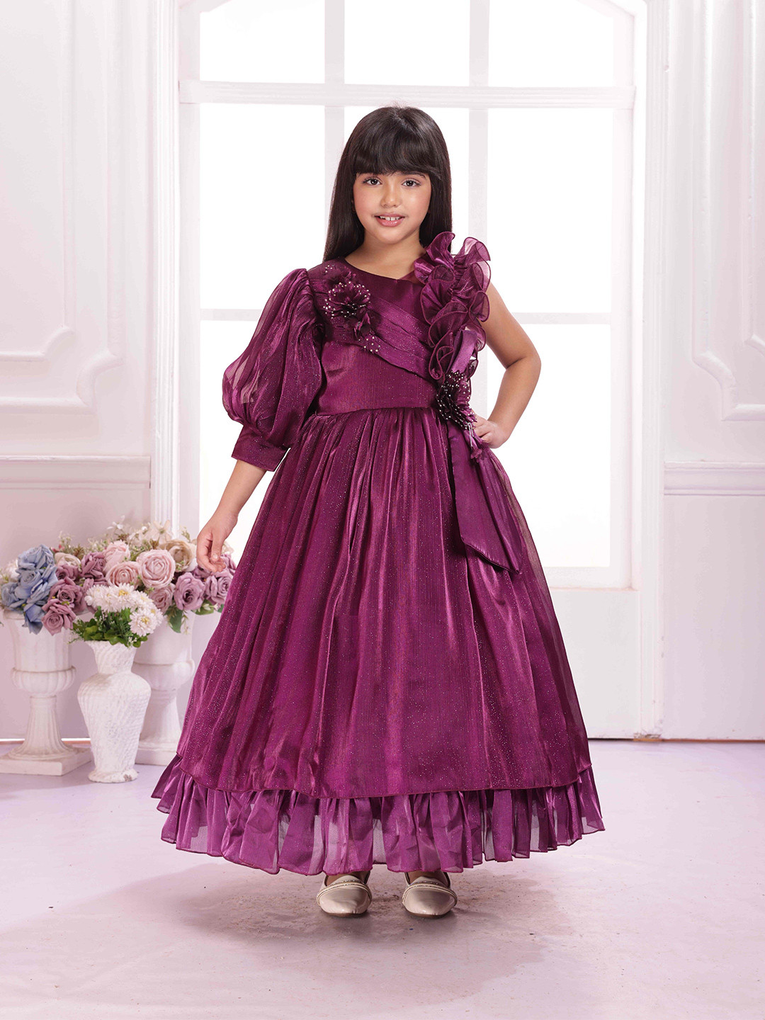 Tiny Kingdom Georgette Fit & Flare Maxi Dress