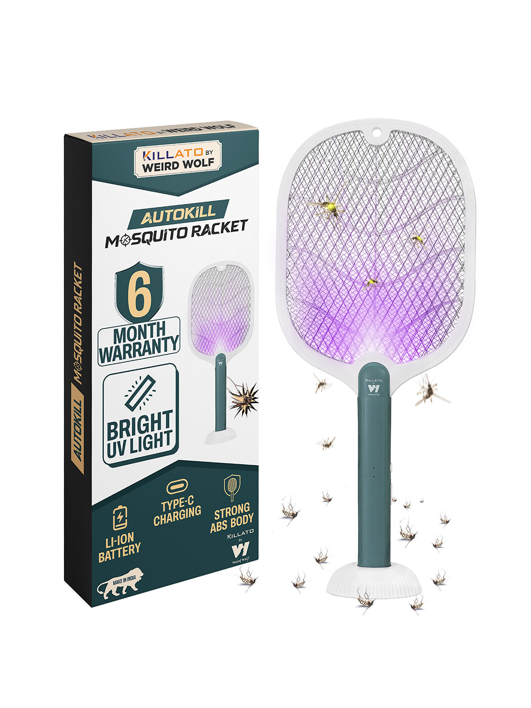 Killato by Weird Wolf UV Light Rechargeable Mosquito Bat