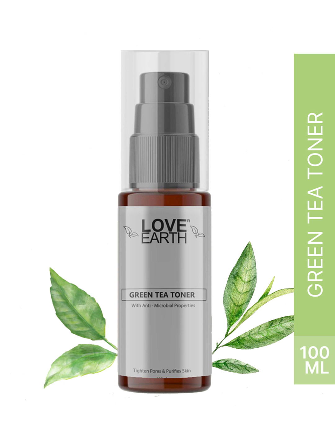 LOVE EARTH Green Tea Toner with Castor Oil & Grape Seed 100 ml