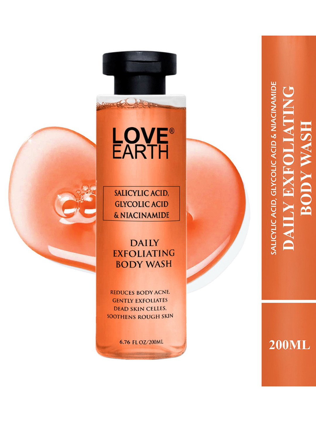 LOVE EARTH Daily Exfoliating Body Wash with Salicylic Acid & Niacinamide - 200 ml