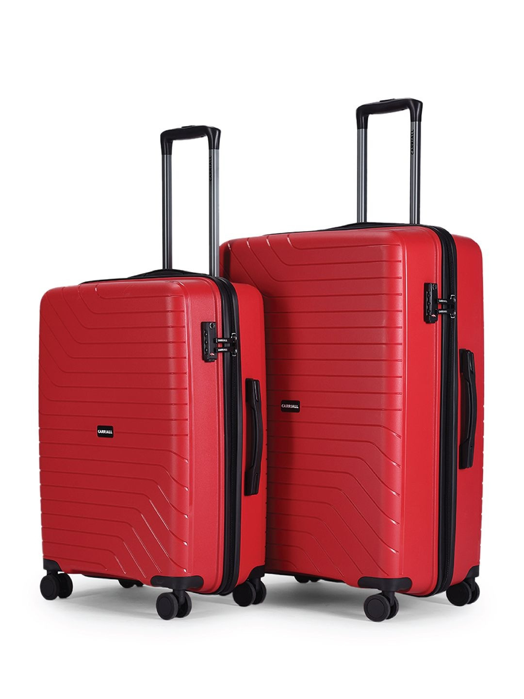 CARRIALL Set Of 2 Groove Hard-Sided Trolley Suitcase