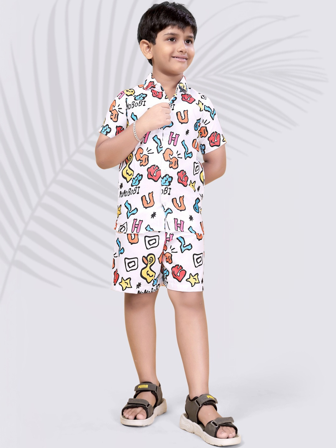 Greenland Ecostrwz Unisex Kids Printed Shirt with Shorts