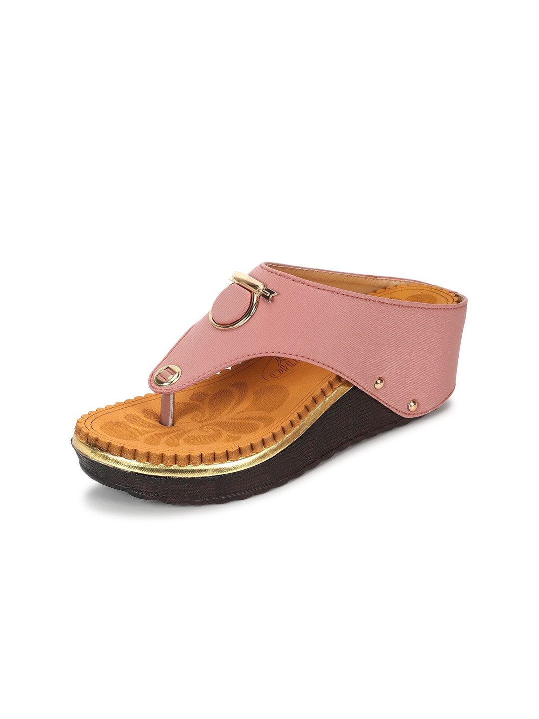 ORTHO JOY Woven Design Open Toe Wedge