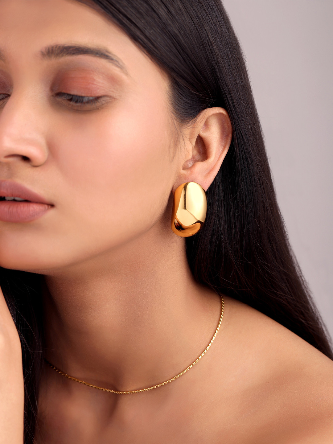 Sucra 14Kt Real Gold Plated Gleam Studs