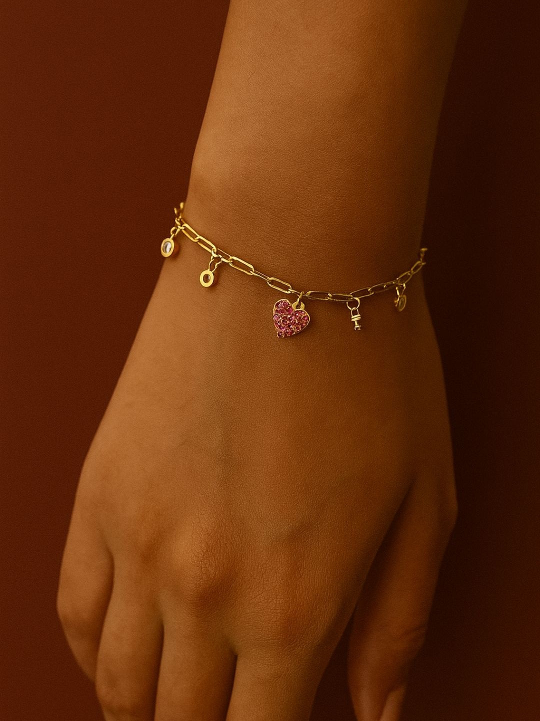 The Jewellery Tale Women Gold-Plated Charm Bracelet