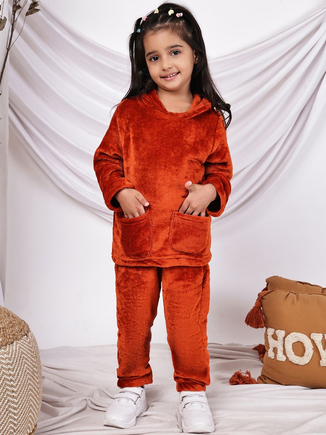 YK Girls Fleece Co-ord Hoodie & 2 Pockets Trouser Set