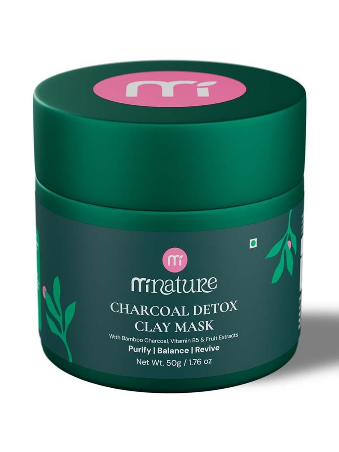 MINATURE Charcoal Detox Ready-to-Use Clay Mask For Deep Cleansing - 50 g