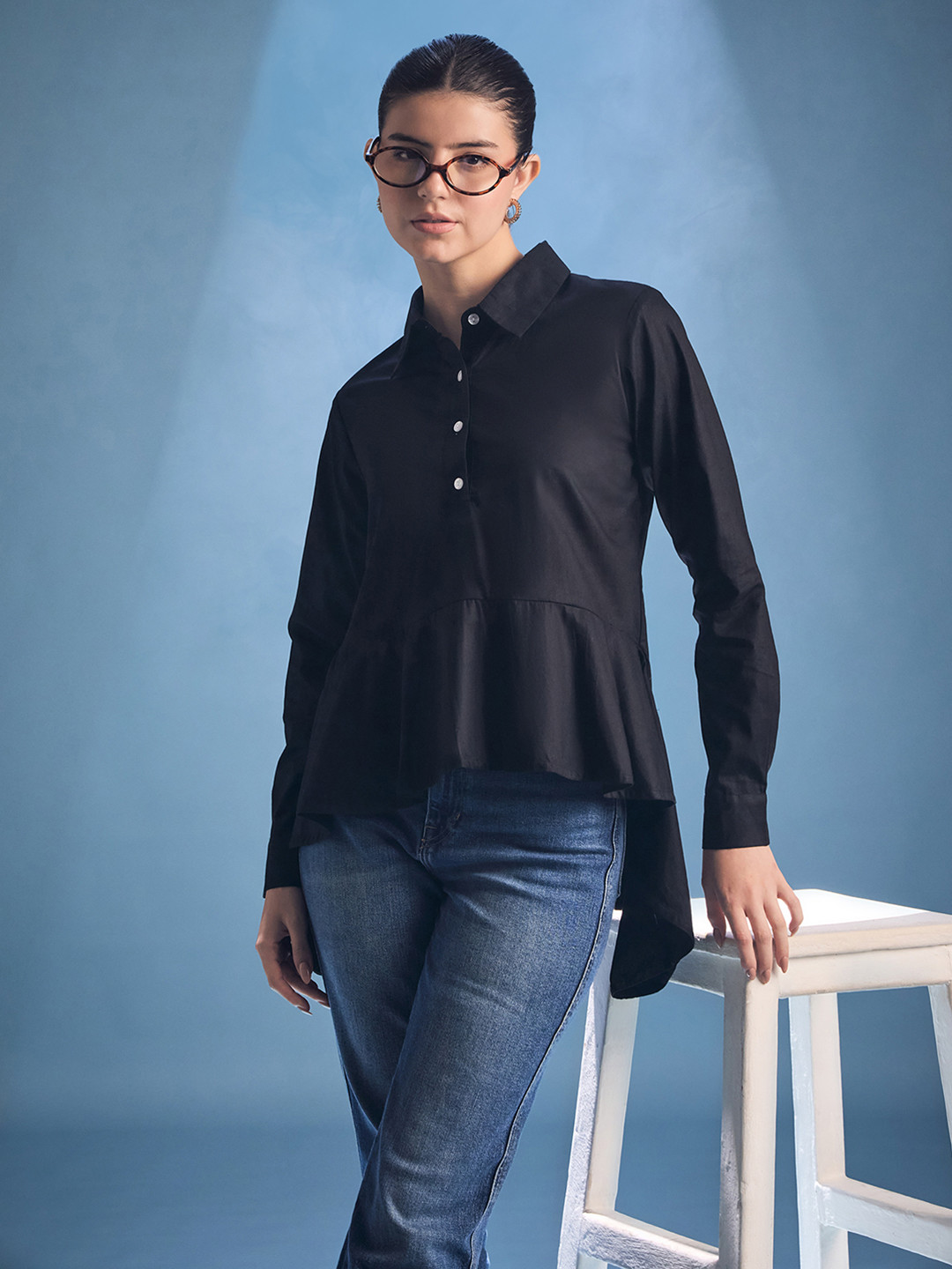 Uptownie Cotton Peplum Shirt