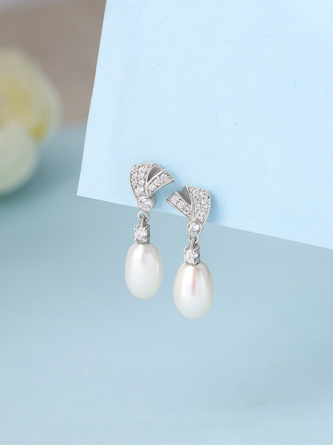 Ornate Jewels 925 Silver Natural Freshwater Pearl Royalty Earring