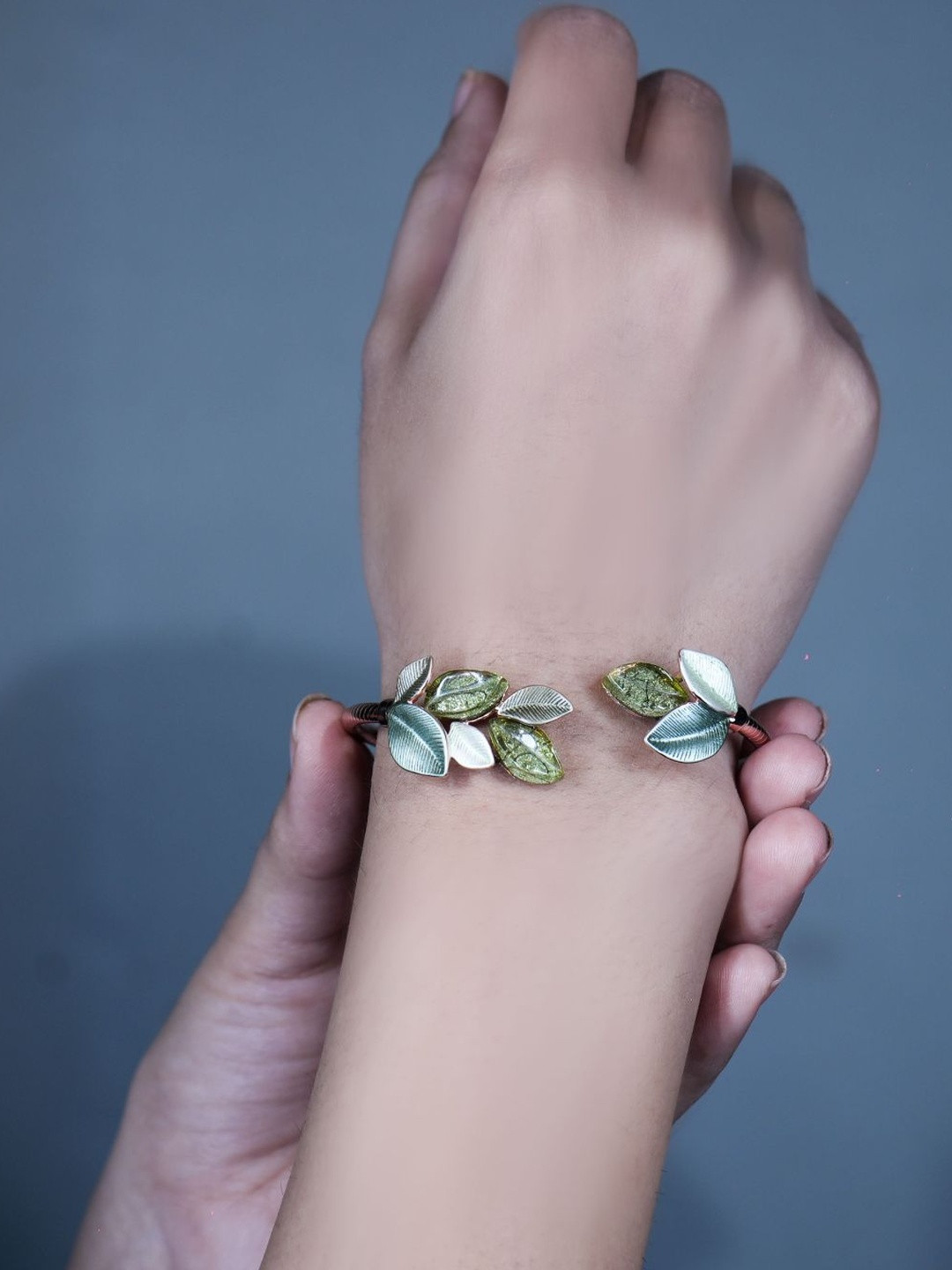 Kinavah Silver-Plated Cuff Kada Bracelet