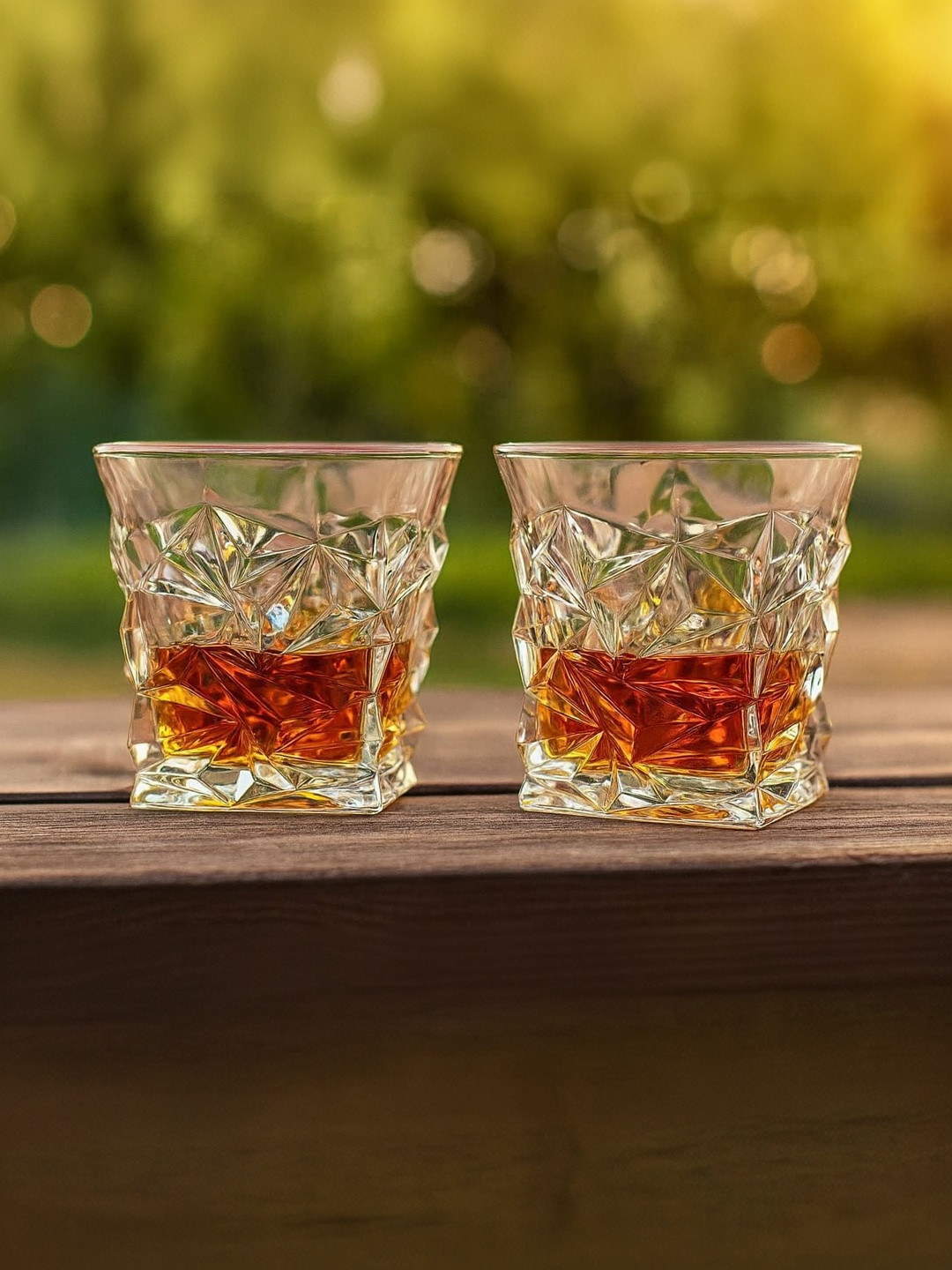 SIPIQUE Transparent 2Pcs Dishwasher and Microwave Safe Whisky Bar Glass