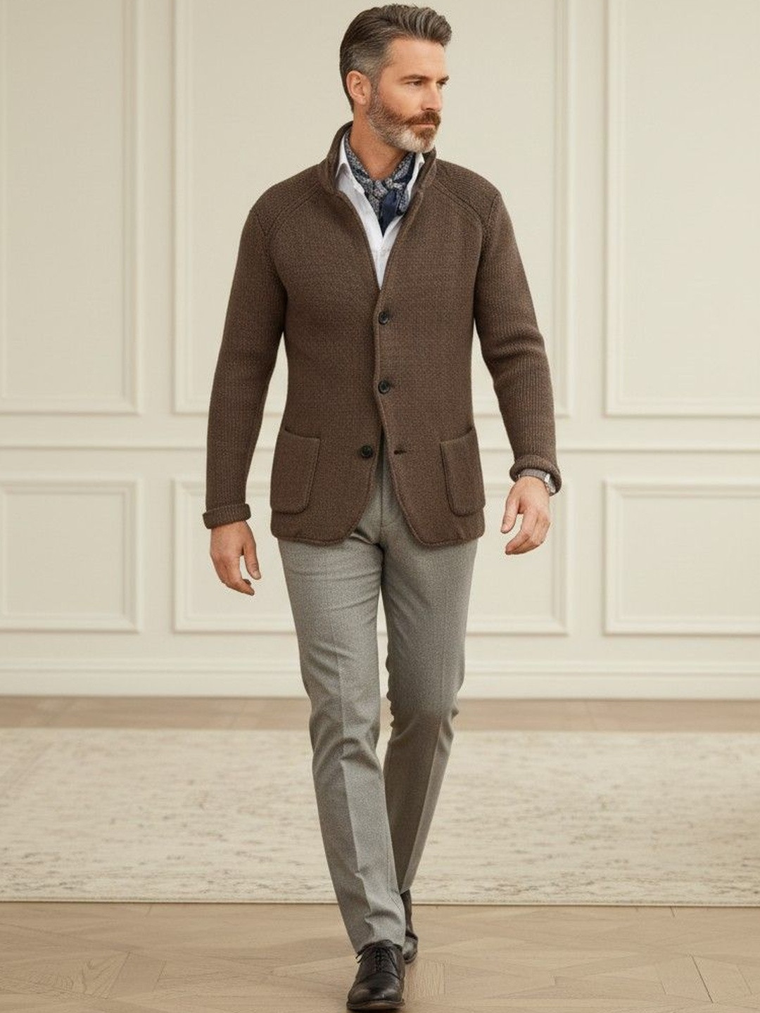 Mast & Harbour Mock Collar Carrigan with Pockets