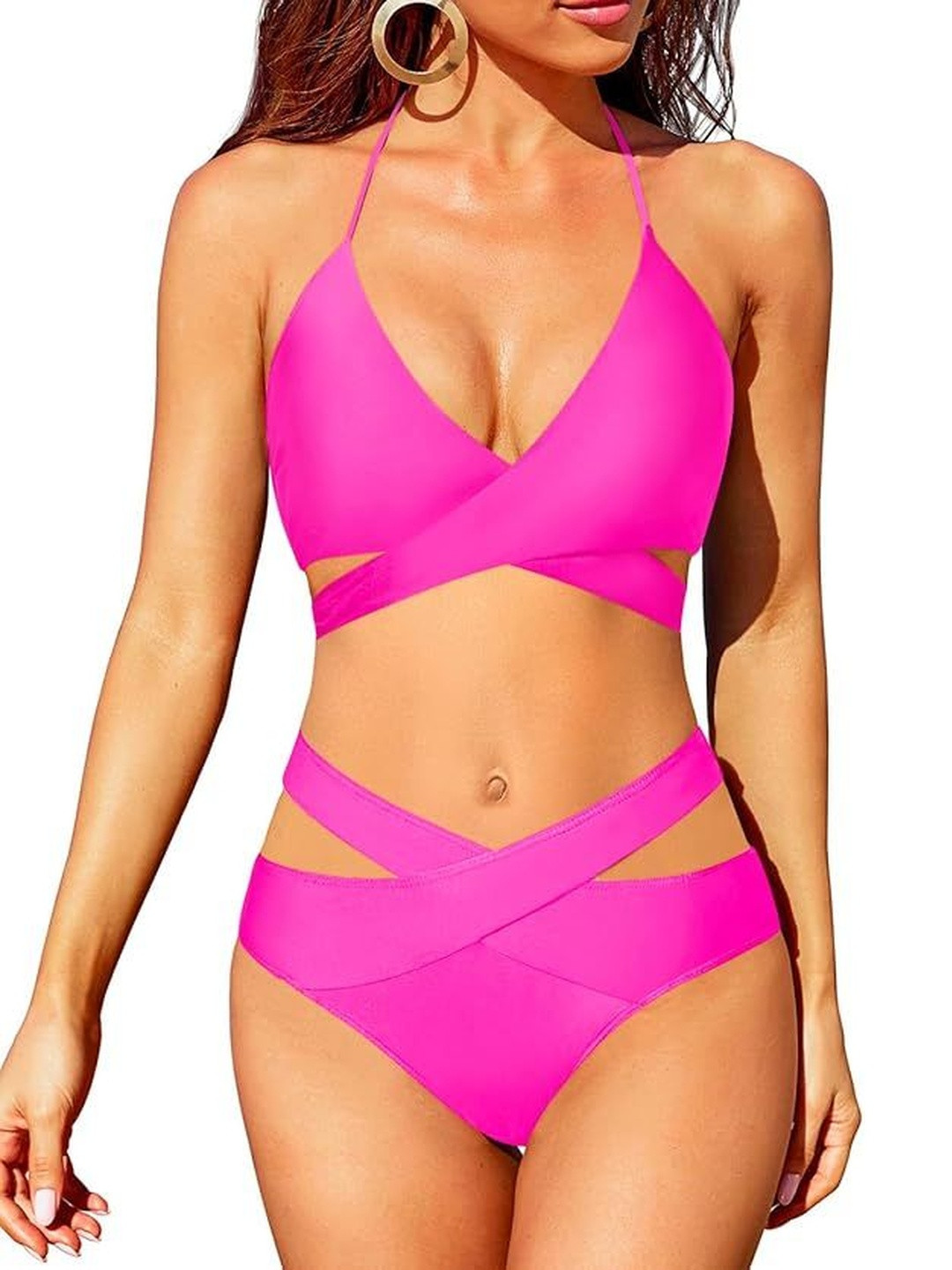 NDEX Criss Cross Bikini Set With Wrap Detailing