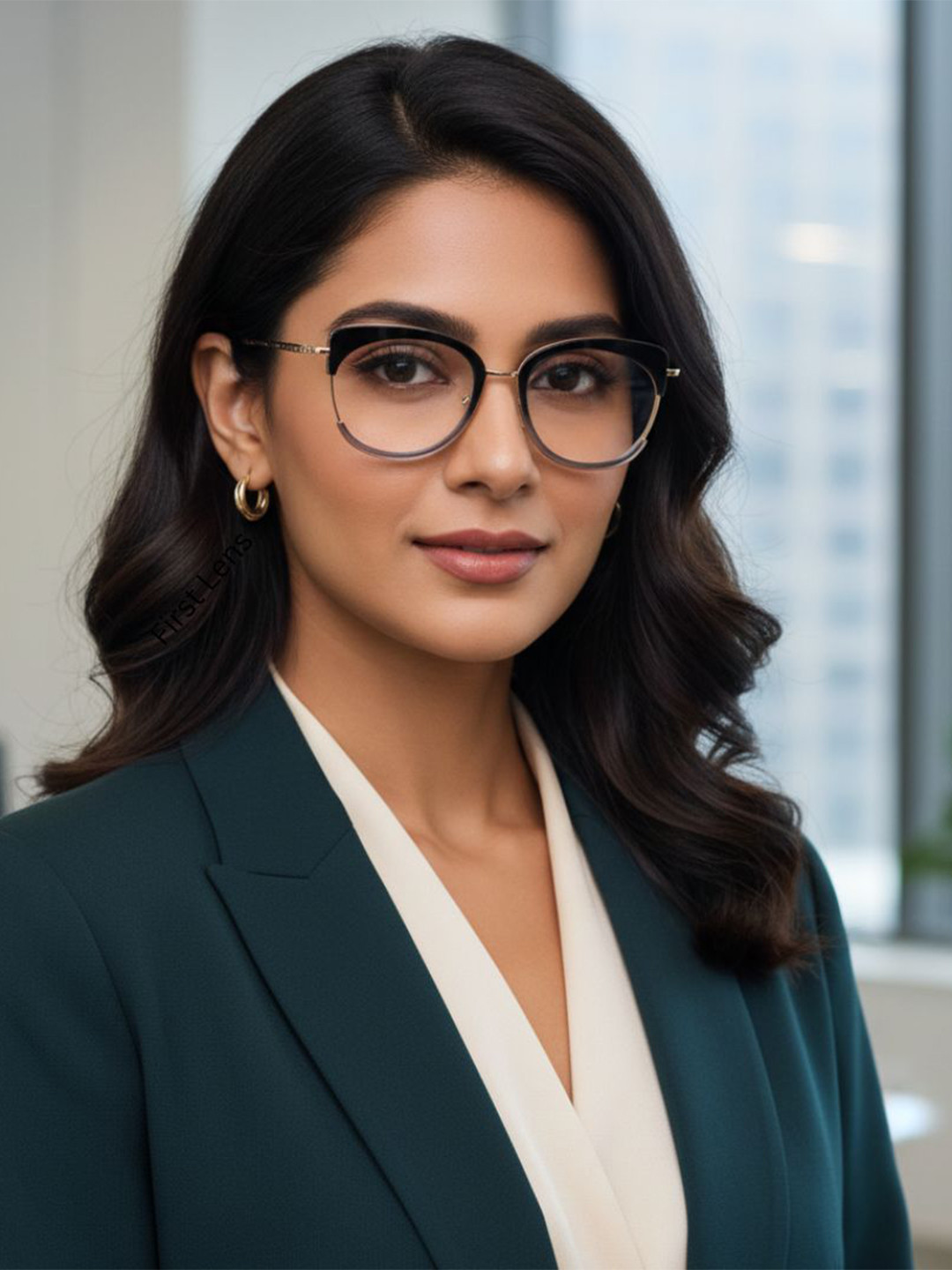 First Lens Unisex Full Rim Round Frames Goldora Blue Light Computer Glasses B013