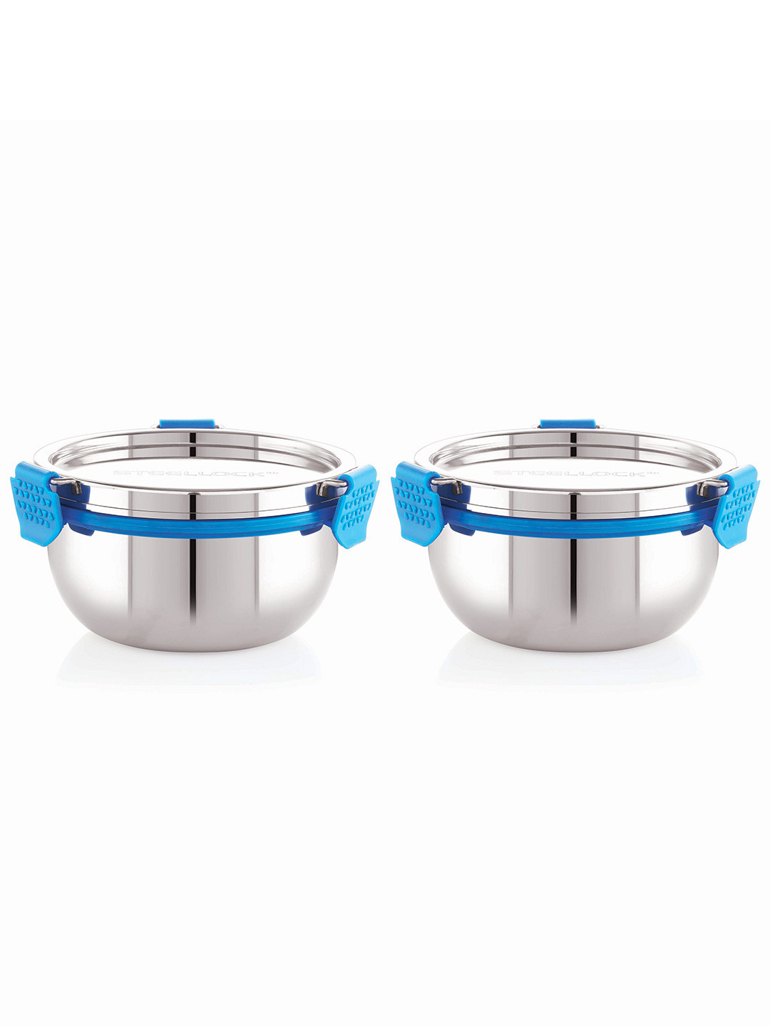 STEELLOCK Stainless Steel Silver-Toned Air Tight Round Box Container