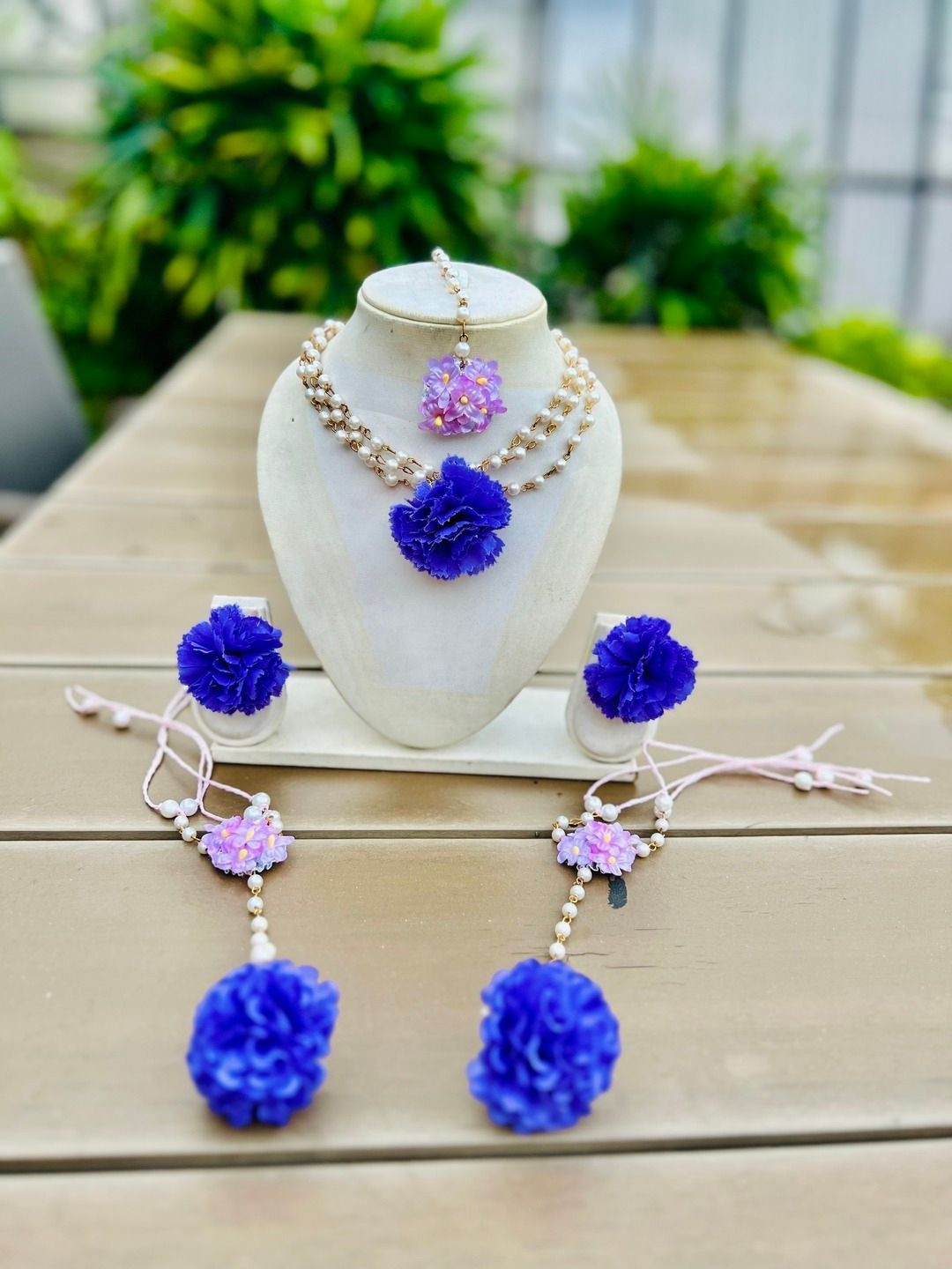 Flosaira Bridal Flower Carnation Jewellery Set