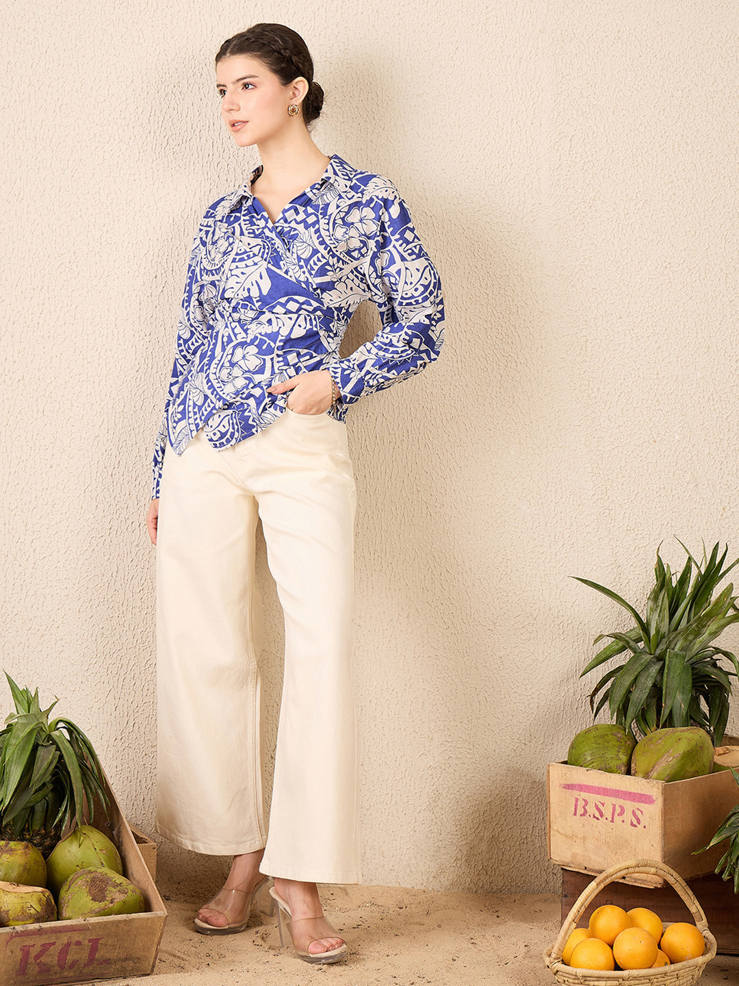 Uptownie Cotton Wrap Shirt