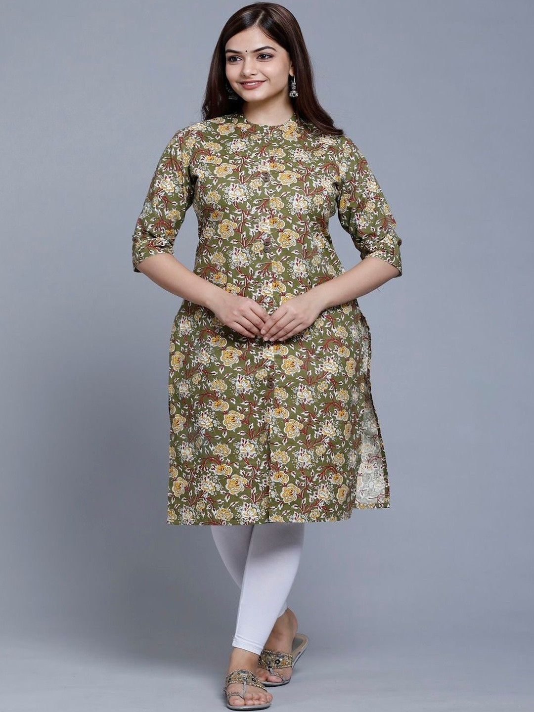 Mahruchi Textile Floral Printed Pure Cotton Kurti