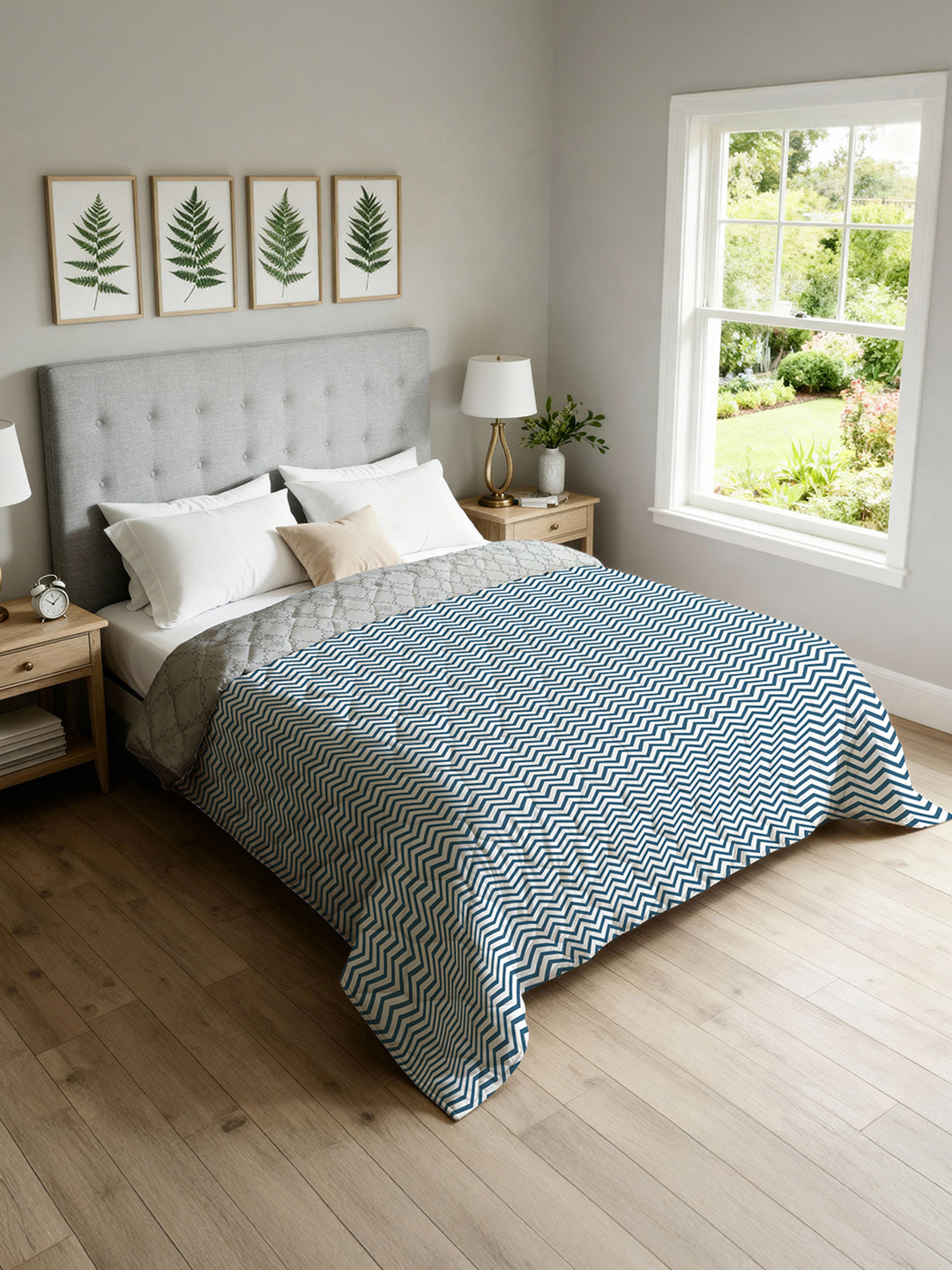 URBAN SPACE California Geometric Print AC Room 300 GSM Single Bed Blanket