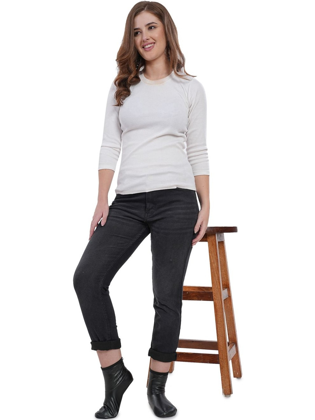 TEEMOODS Women Non-Slip Ankle Length Warm Indoor Non Slipper Socks