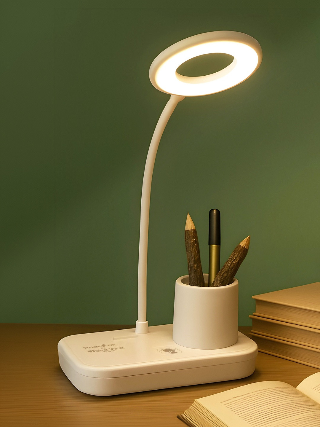 WEIRD WOLF White Acrylic Rechargeable Spherical Table Lamp