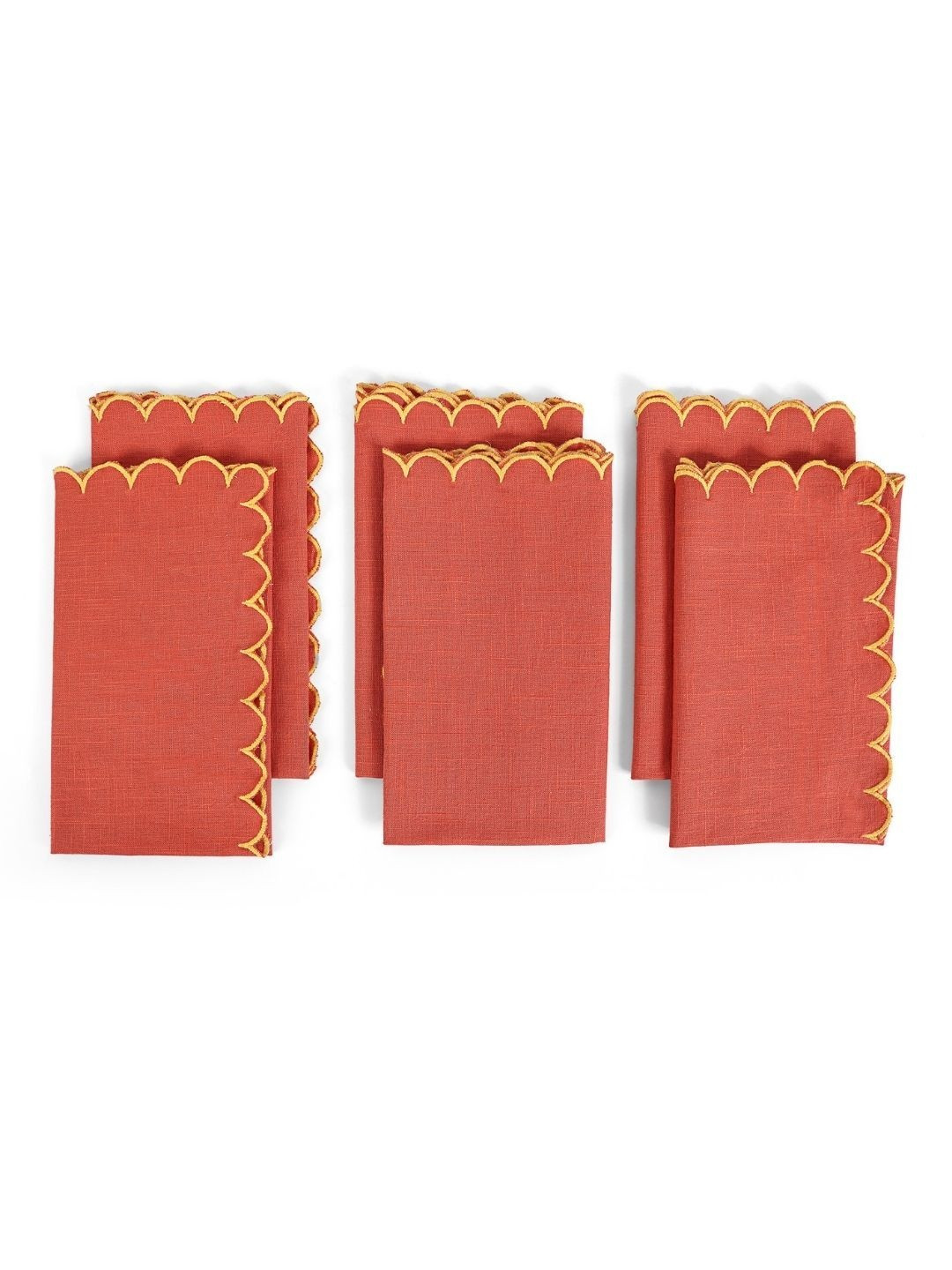 fingercraft Unisex 6-Pcs Rust Scallop Table Napkin