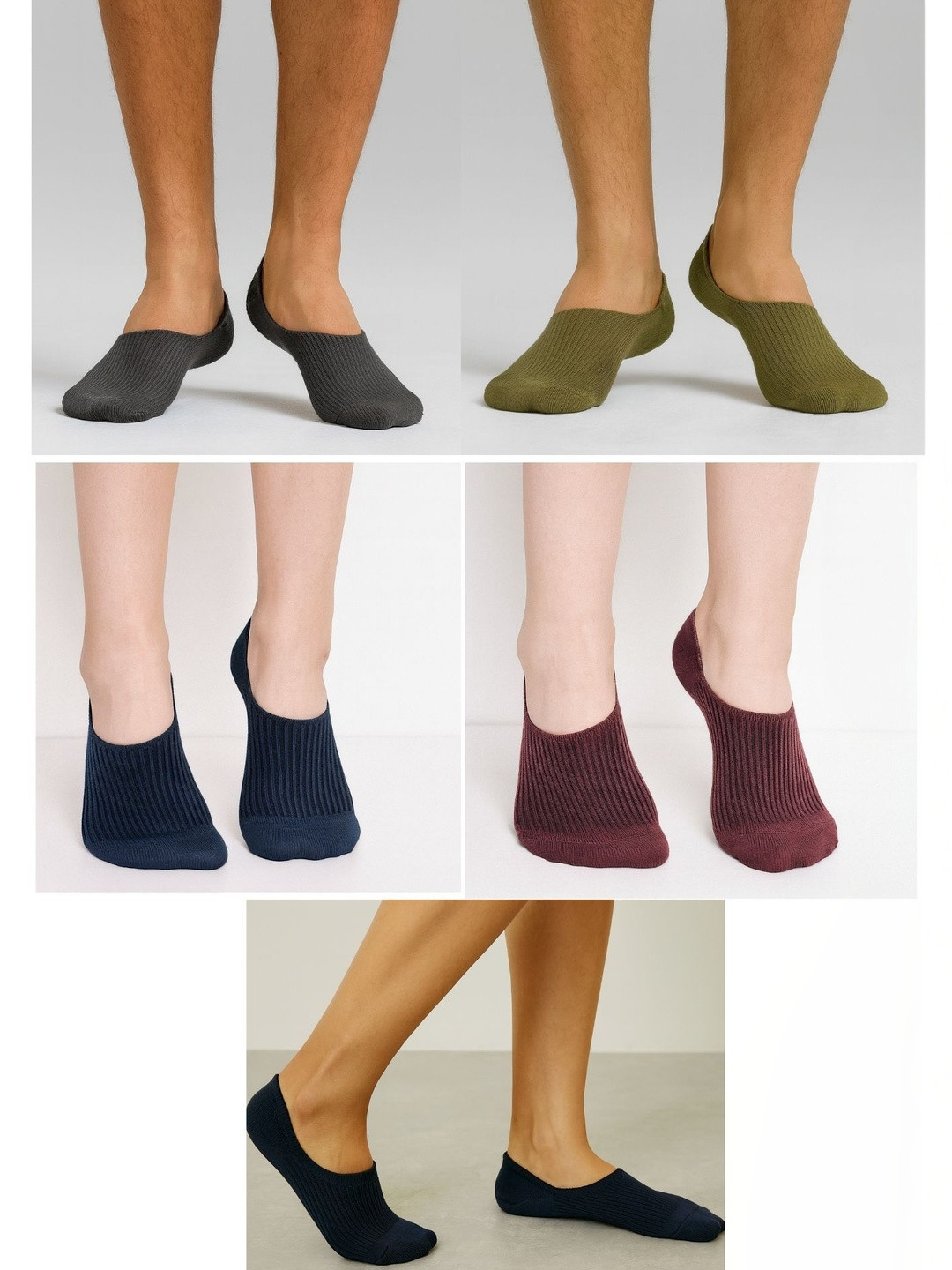 SAZARA Men Pack Of 5 Striped Shoe Liner-Length Socks