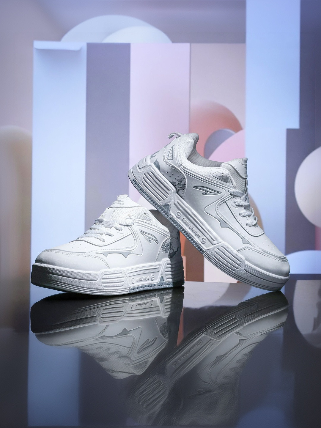 ASIAN Men Lifestyle-02 Textured Lace-Ups Synthetic Sneakers