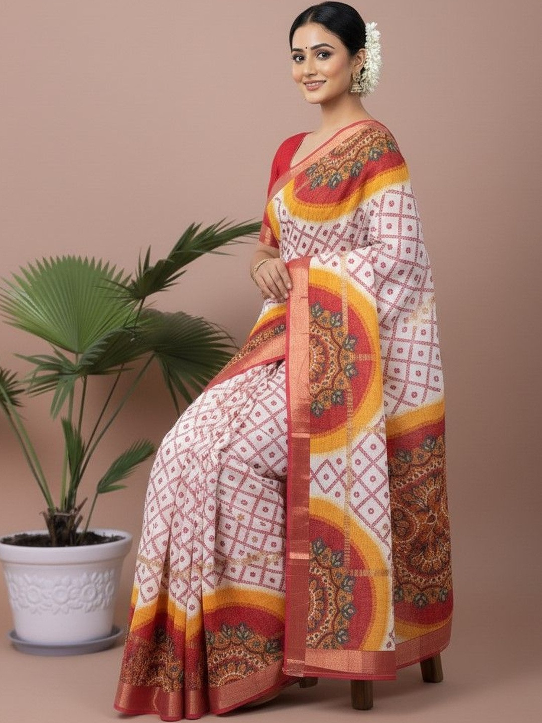 MOST Ethnic Motifs Pure Cotton Handloom Gadwal Saree