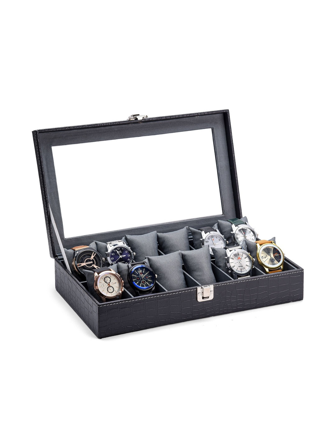 WATCHHUT Textured 12-Slots Watch Box Organiser