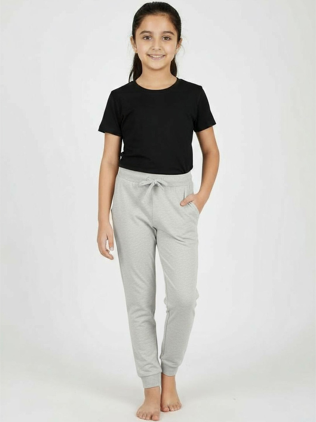 Charm n Cherish Girls Cotton Mid-Rise Joggers