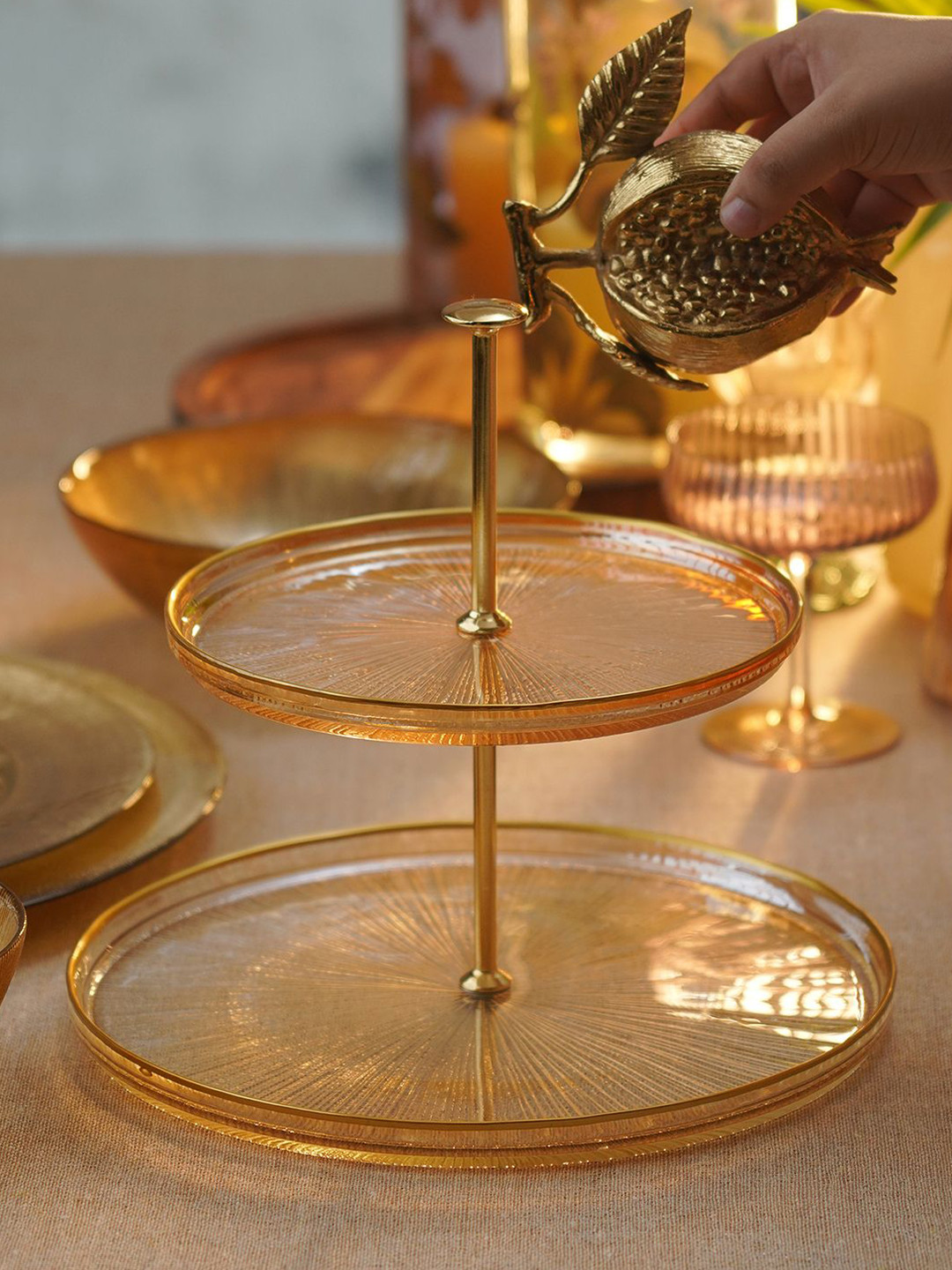 Pure Home and Living Unisex Glass Cake Stand