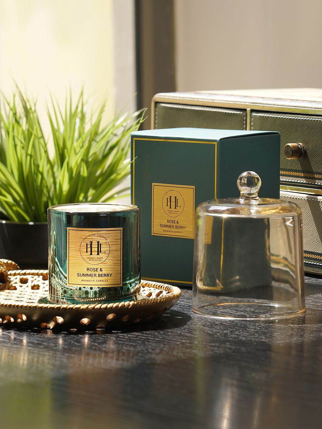 Pure Home and Living Rose & Summer Berry Scented Wax Filled Bell Jar Candle