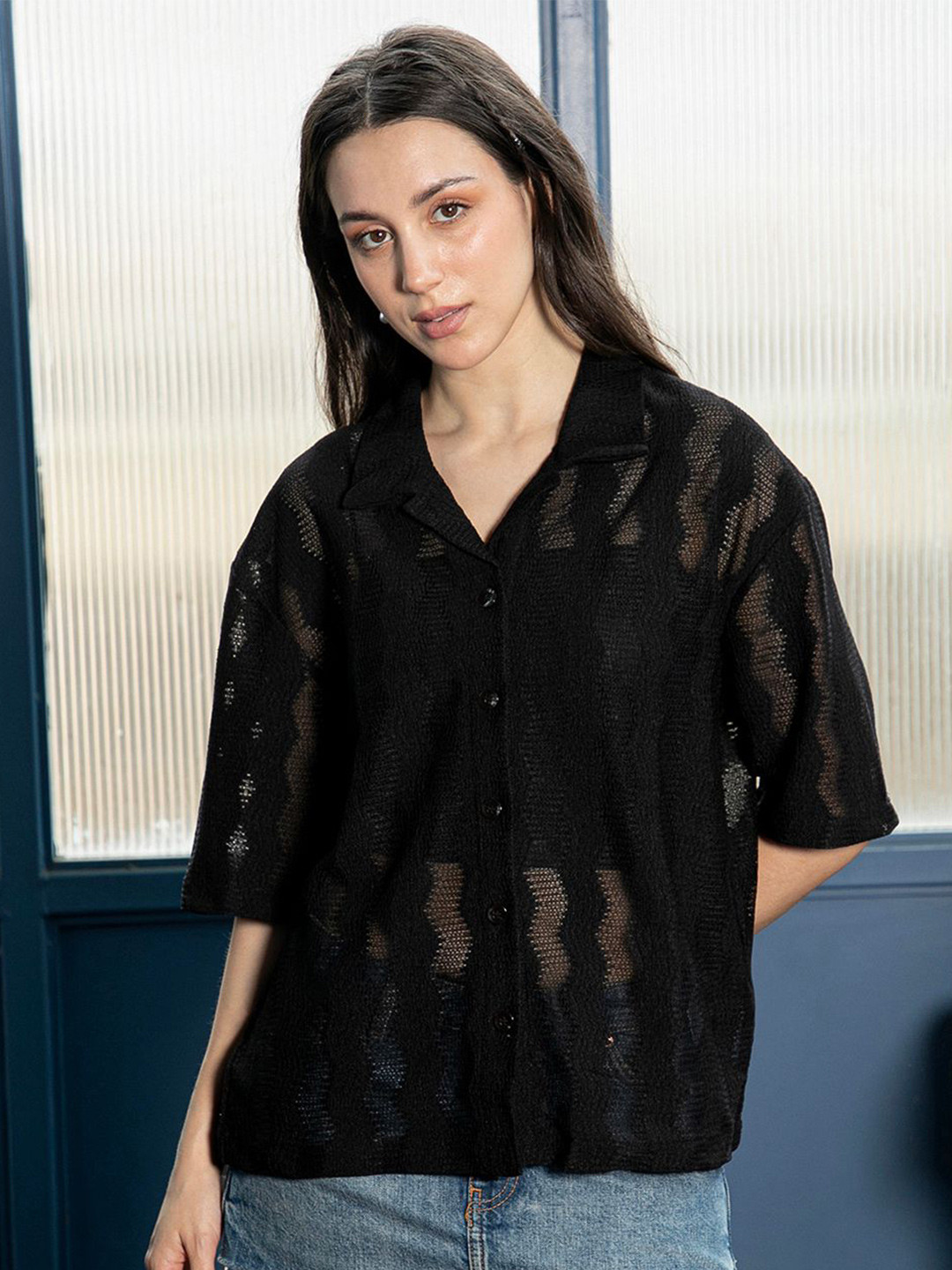 PINACOLADA Women Comfort Semi Sheer Casual Shirt