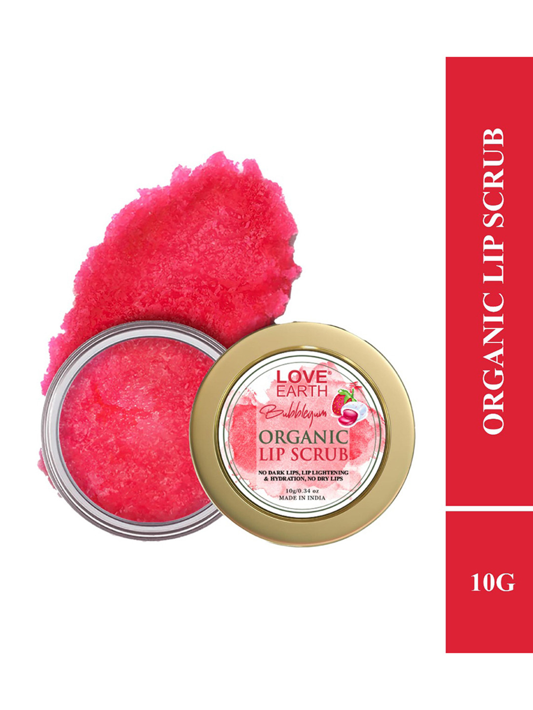 LOVE EARTH Luxury Collection Organic Lip Scrub with Cocoa Butter & Argan Oil - 10 g