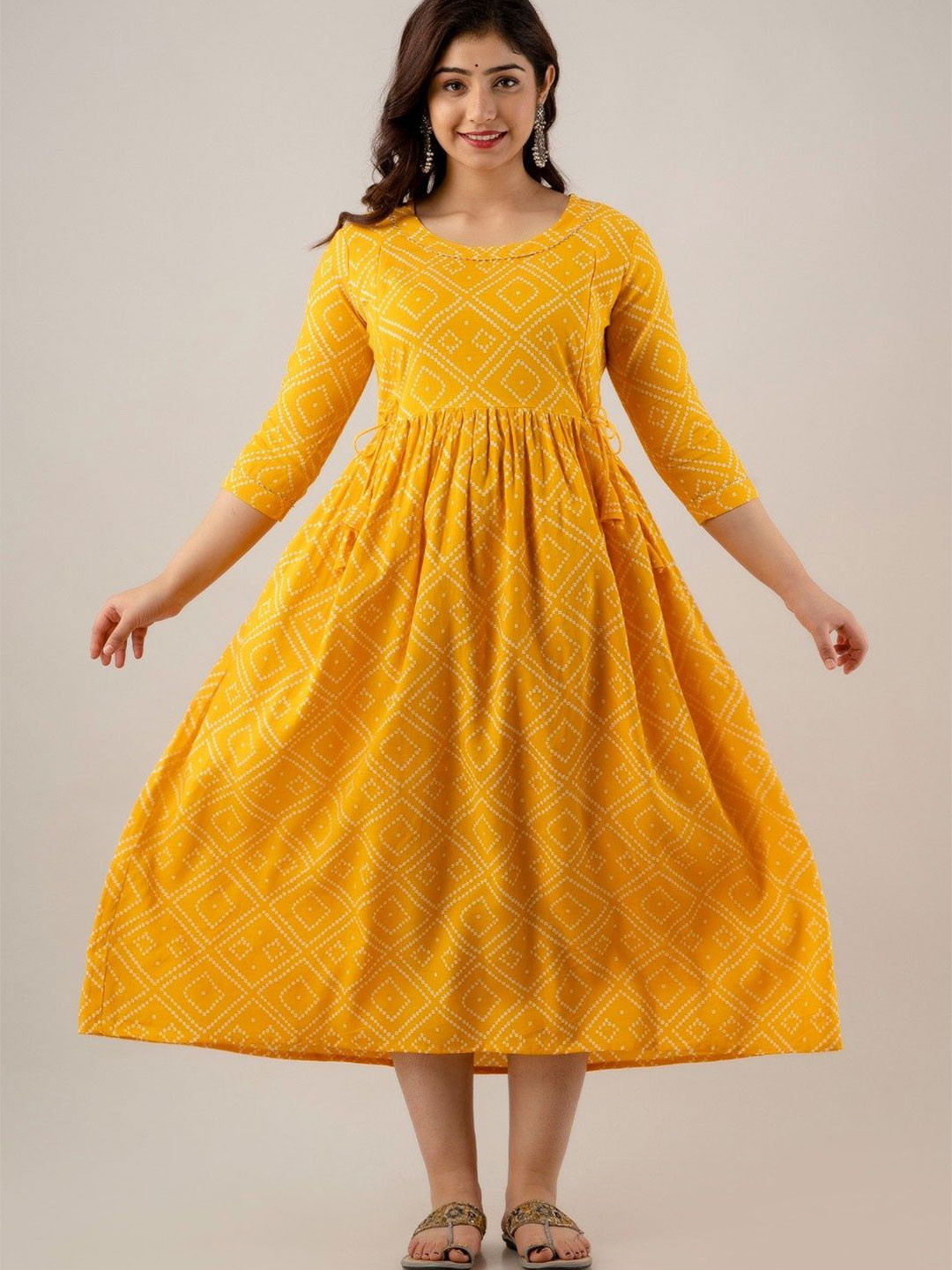 SHALIG Print Maternity A-Line Midi Dress