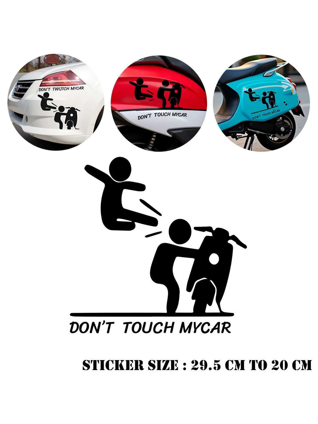 Flenzy Black Don't Touch My Car-Printed Vehicle Stickers