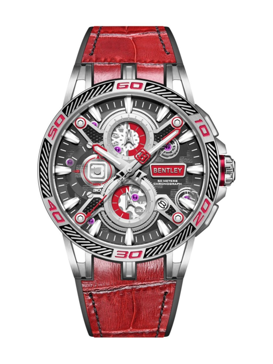 BENTLEY Men Dial & Leather Straps Analogue Multi Function Watch BL-40-53