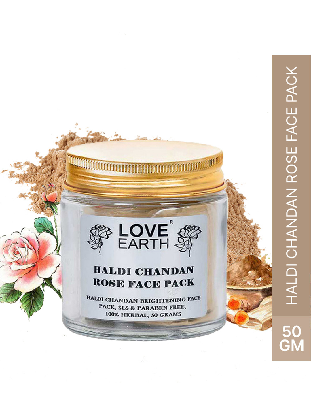 LOVE EARTH Haldi Chandan Rose Face Pack - 50g