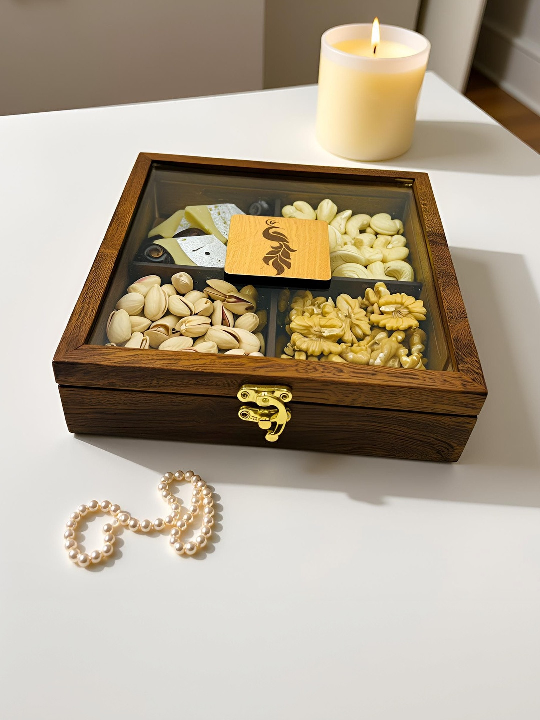 Angira handicrafts Handcrafted Square Dry Fruit Box