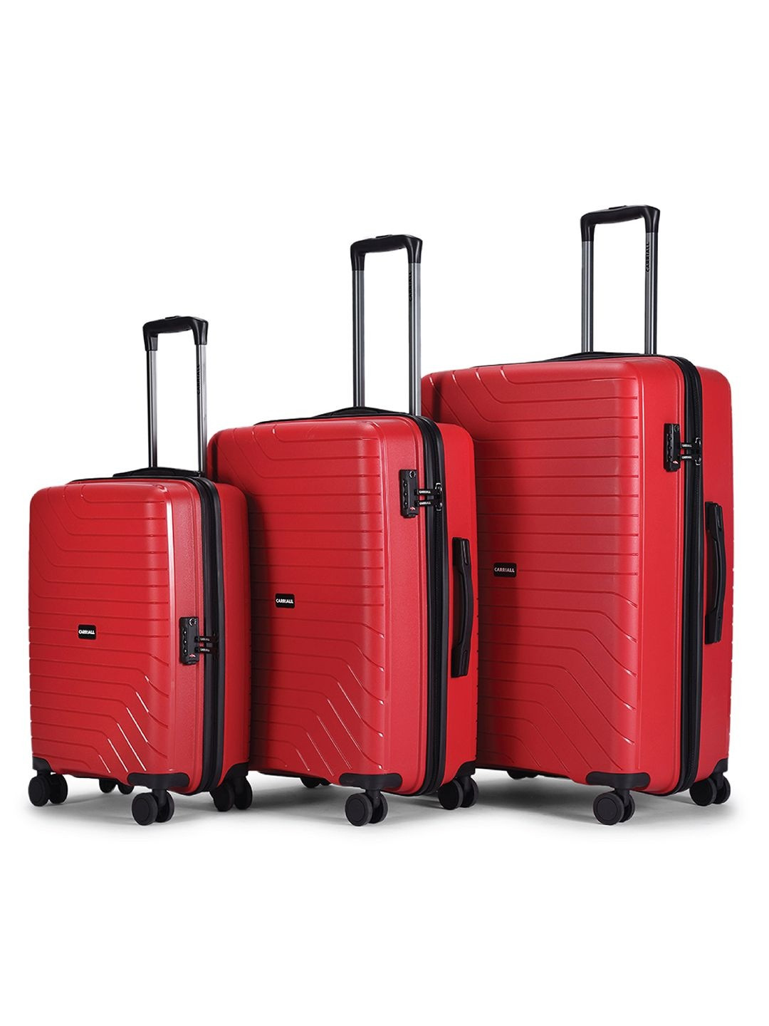 CARRIALL Groove Set Of 3 Hard Side Trolley Suitcase