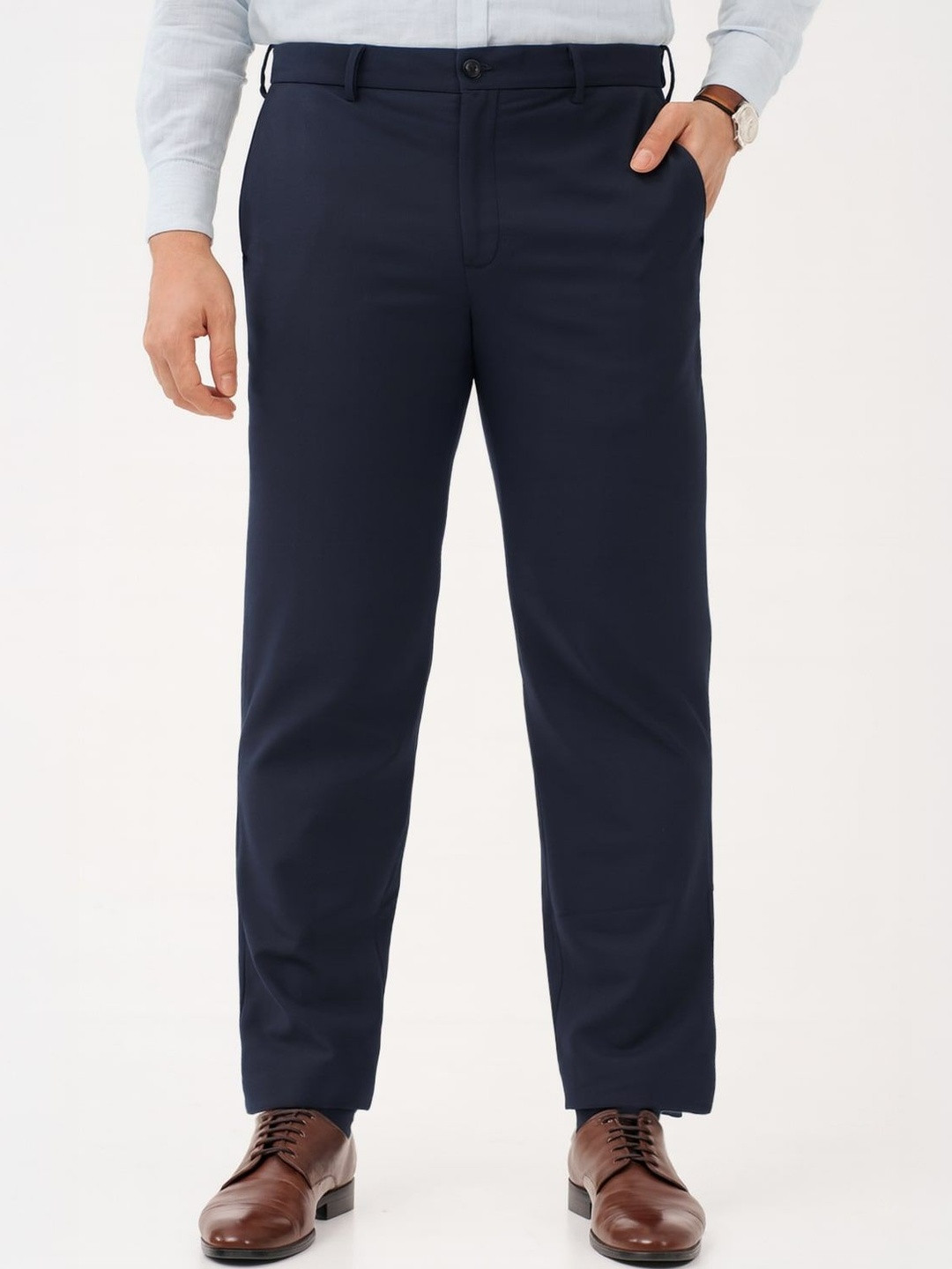 The Pant Project Men Textured Non Iron Trousers