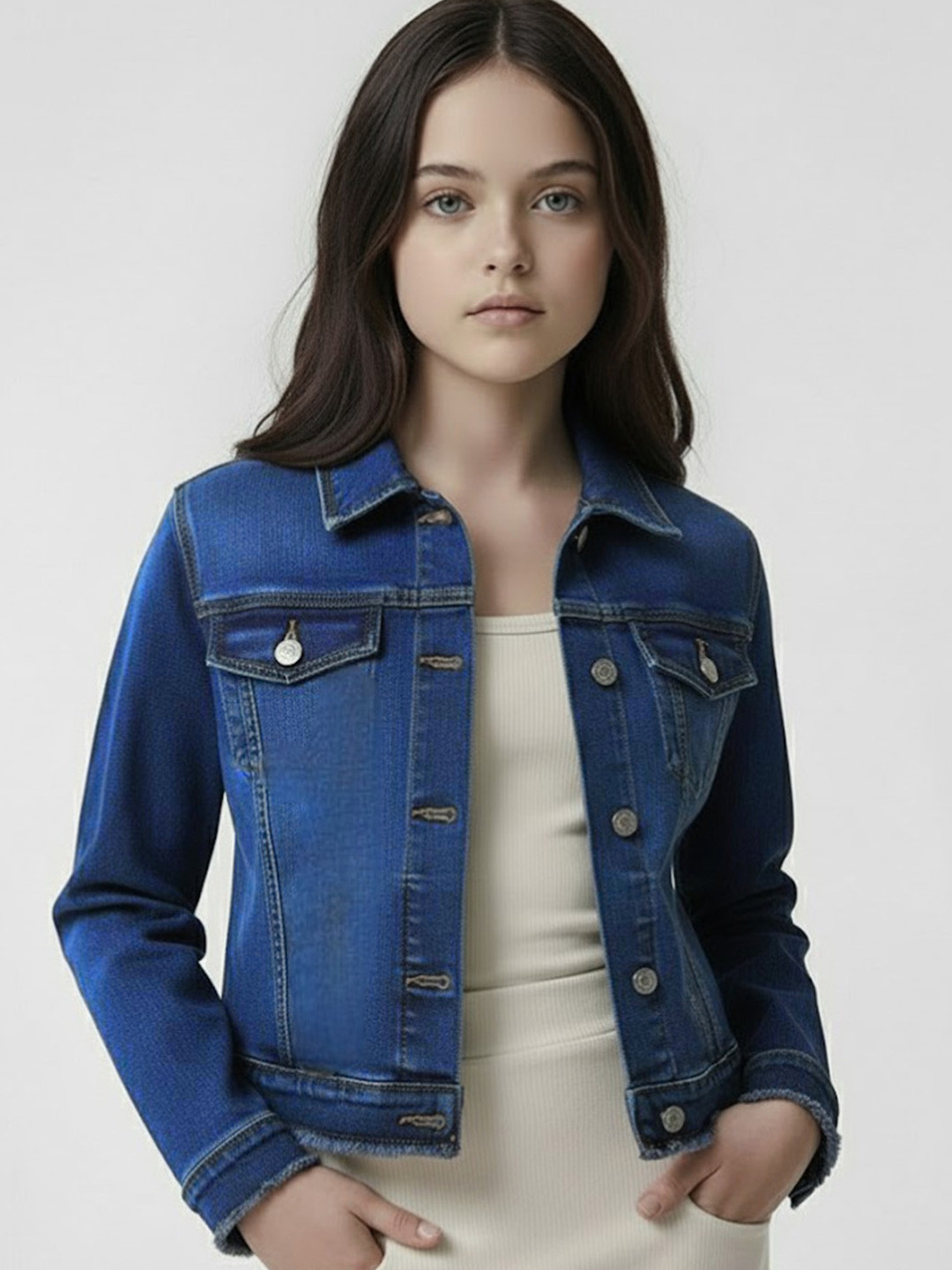 CLOTHIFY Girls Lightweight Denim Jacket