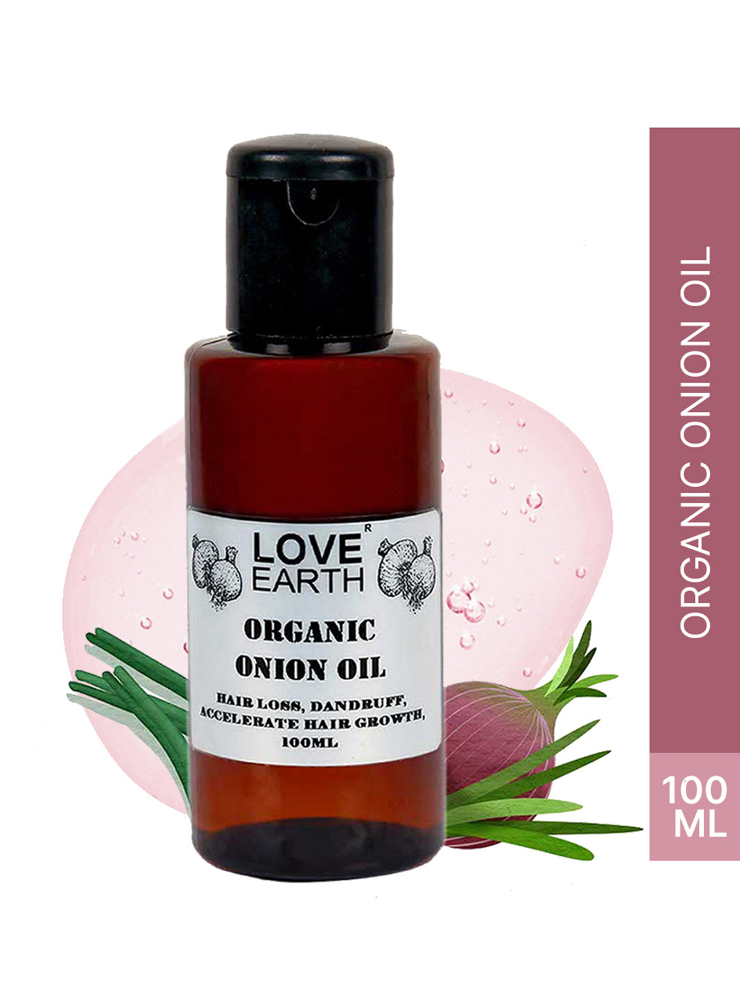 LOVE EARTH Organic Onion Hair Oil with Coconut & Argan Oil 100 ml